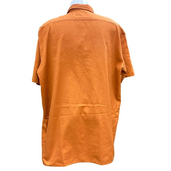 Dickies Mens 2XL Dark Orange Work Shirt Short Sleeve Button-Up Casual Style - Picture 7 of 9